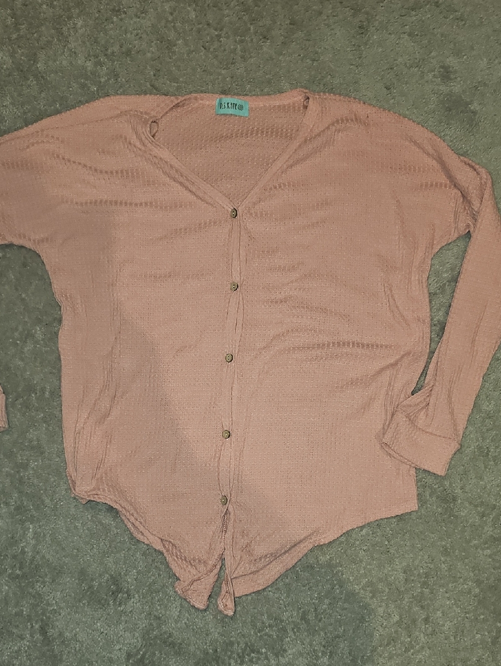 Light Pink Button-Front Women’s Knit Cardigan